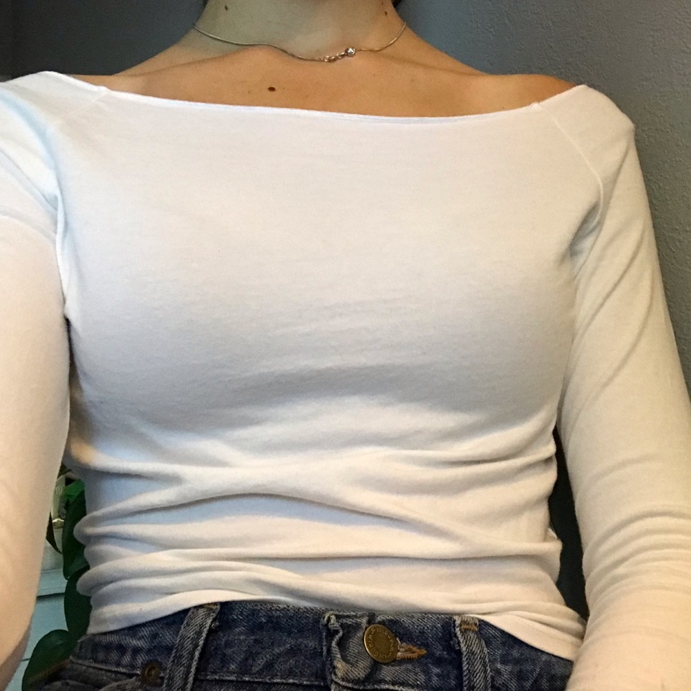 Long Sleeve Wide Neck Brandy Top